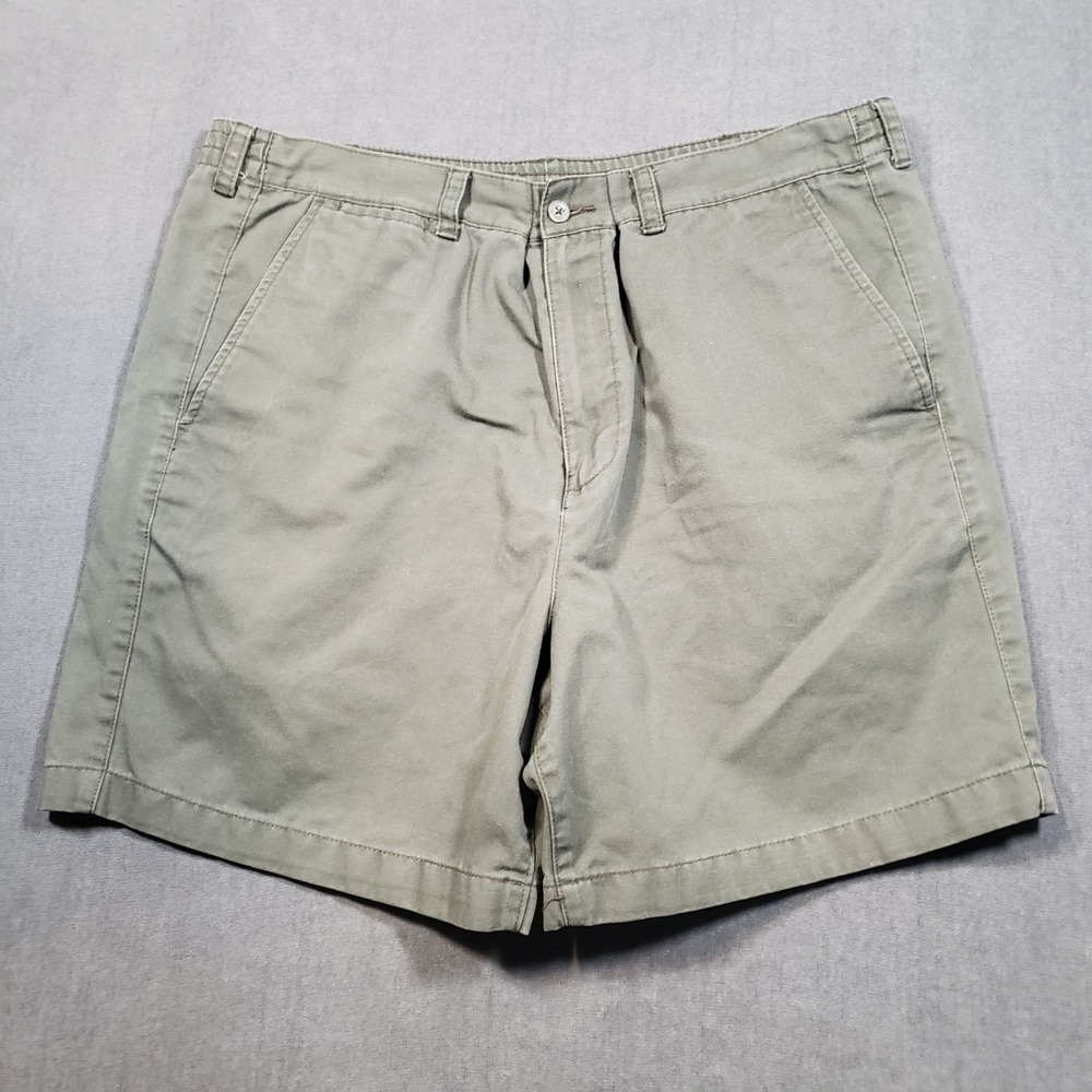 Covington Twill Shorts‎ Mens 36 Olive Green Elastic Back Casual Cotton Blend